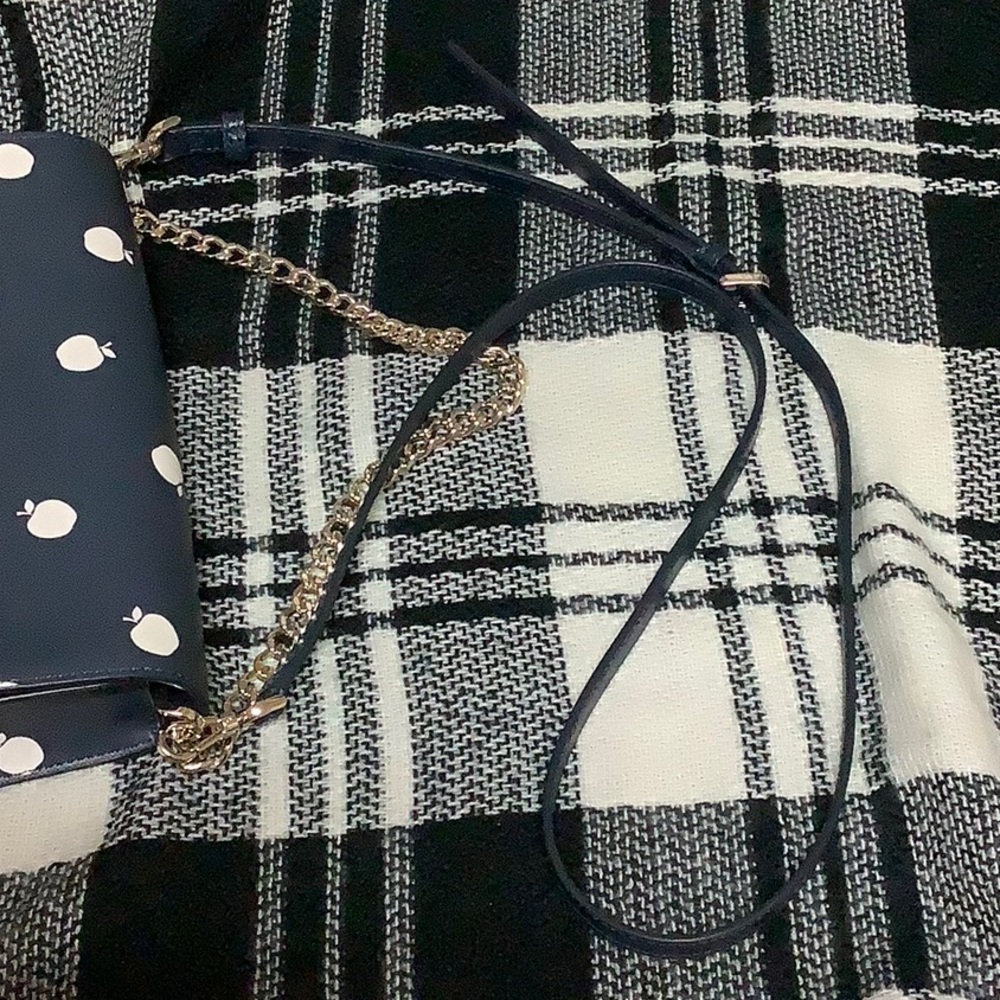 Kate spade Carson orchard toss blue apple print purse - Picture 6 of 13